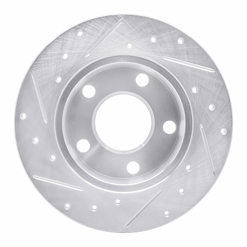 Audi A6 Brake Rotor (1) - Rear Right - R1 Concepts - Drilled & Slotted - Silver - `92-`05